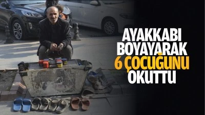 Ayakkabı boyayarak 6 &ccedil;ocuğunu okuttu