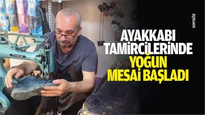 Ayakkabı tamircilerinde yoğun mesai başladı