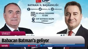 Babacan Batman'a geliyor
