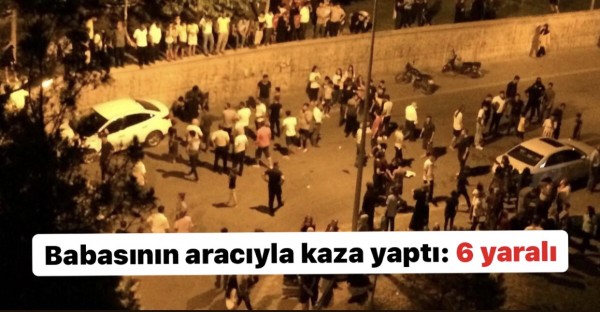 Babasının aracıyla kaza yaptı 6 yaralı