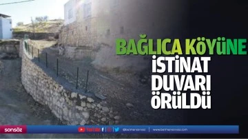 Bağlıca k&ouml;y&uuml;ne istinat duvarı &ouml;r&uuml;ld&uuml;