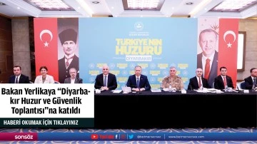 Bakan Yerlikaya &ldquo;Diyarbakır Huzur ve G&uuml;venlik  Toplantısı&rdquo;na katıldı