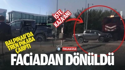 Balpınar&rsquo;da tren pikaba &ccedil;arptı! Faciadan d&ouml;n&uuml;ld&uuml;