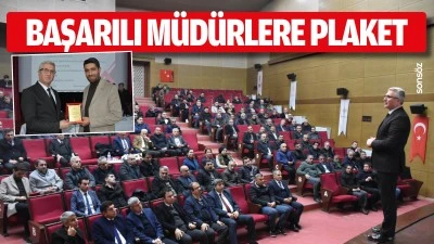 Başarılı m&uuml;d&uuml;rlere plaket verildi