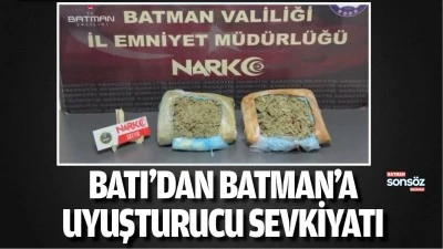 Batı&rsquo;dan Batman&rsquo;a uyuşturucu sevkiyatı