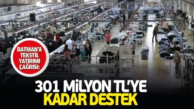 Batman&rsquo;a tekstil yatırımı &ccedil;ağrısı: 301 milyon TL&rsquo;ye kadar destek