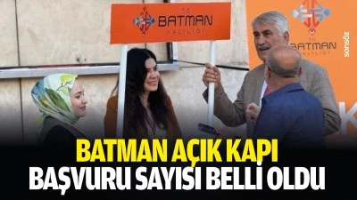 Batman A&ccedil;ık Kapı başvuru sayısı belli oldu