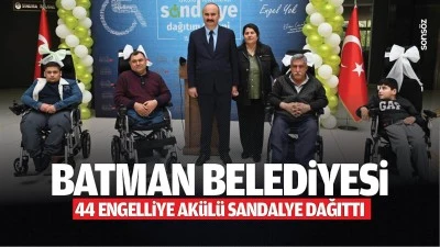 Batman Belediyesi, 44 engelliye ak&uuml;l&uuml; sandalye dağıttı