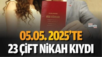 Batman'da 05.05.2025&rsquo;te 23 &ccedil;ift nikah kıydı