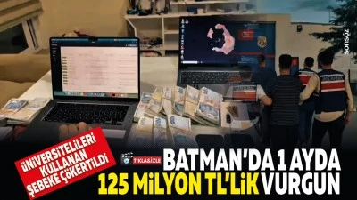 Batman&rsquo;da 1 ayda 125 milyon TL'lik vurgun
