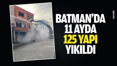 Batman'da 11 ayda 125 yapı yıkıldı