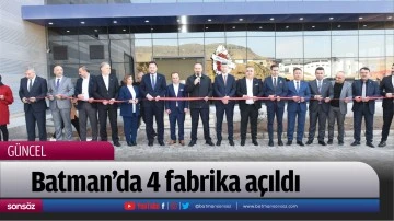 Batman&rsquo;da 4 fabrika a&ccedil;ıldı