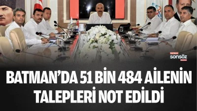 Batman&rsquo;da 51 bin 484 ailenin talepleri not edildi
