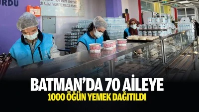 Batman&rsquo;da 70 aileye 1000 &ouml;ğ&uuml;n yemek dağıtıldı