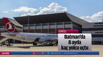 Batman&rsquo;da 8 ayda ka&ccedil; yolcu u&ccedil;tu
