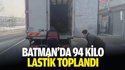 Batman&rsquo;da 94 kilo lastik toplandı