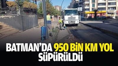 Batman&rsquo;da 950 bin km yol s&uuml;p&uuml;r&uuml;ld&uuml;