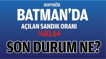 BATMAN'DA A&Ccedil;ILAN SANDIK %83 SON DURUM NE?