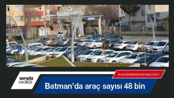 Batman&rsquo;da ara&ccedil; sayısı 48 bin