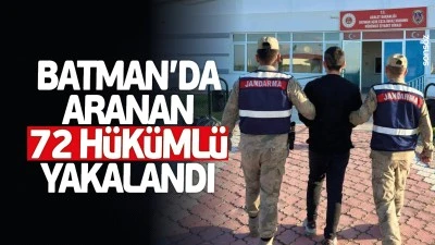 Batman&rsquo;da aranan 72 h&uuml;k&uuml;ml&uuml; yakalandı