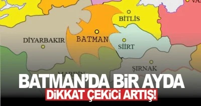 Batman&rsquo;da bir ayda dikkat &ccedil;ekici artış!