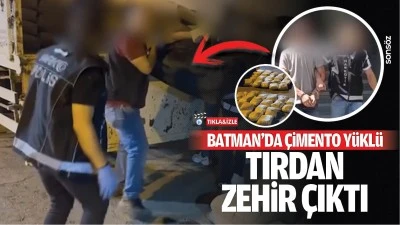 Batman'da &ccedil;imento y&uuml;kl&uuml; tırdan zehir &ccedil;ıktı