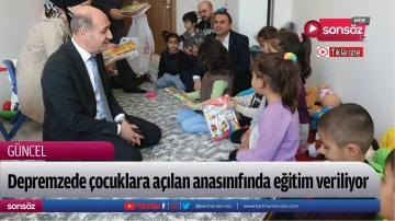 Batman'da depremzede &ccedil;ocuklara a&ccedil;ılan anasınıfında eğitim veriliyor