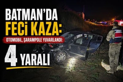 Batman&rsquo;da feci kaza: Otomobil, şarampole yuvarlandı