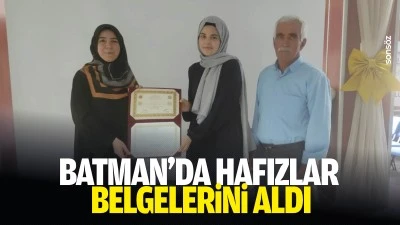 Batman&rsquo;da hafızlar belgelerini aldı