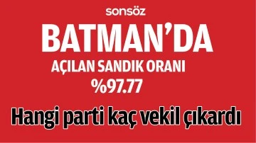 BATMAN'DA HANGİ PARTİ KA&Ccedil; VEKİL &Ccedil;IKARDI?