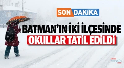 Batman'da iki il&ccedil;ede okullar tatil edildi