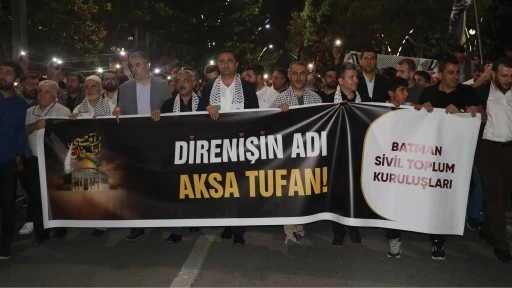 Batman&rsquo;da İsrail&rsquo;e karşı y&uuml;r&uuml;y&uuml;ş