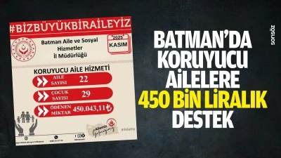 Batman&rsquo;da koruyucu ailelere 450 bin liralık destek