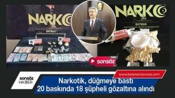 Batman'da narkotik d&uuml;ğmeye bastı