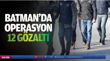 Batman'da operasyon: 12 g&ouml;zaltı