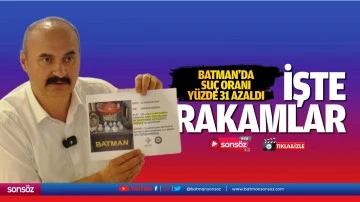 Batman&rsquo;da su&ccedil; oranı y&uuml;zde 31 azaldı; İşte rakamlar&hellip;