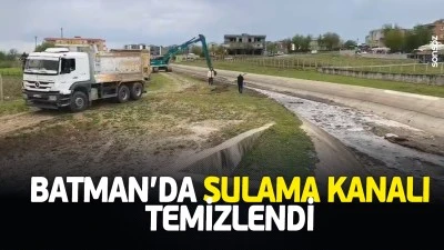 Batman&rsquo;da sulama kanalı temizlendi