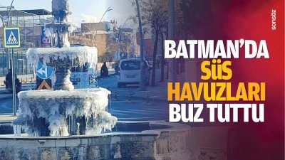 Batman&rsquo;da s&uuml;s havuzları buz tuttu