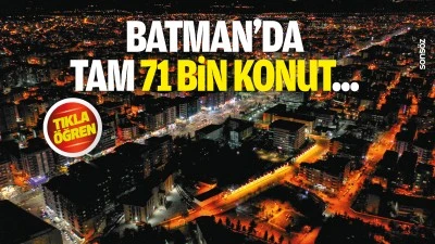 Batman&rsquo;da tam 71 bin konut&hellip;