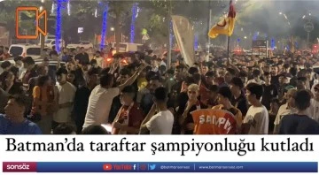 Batman&rsquo;da taraftar şampiyonluğu kutladı