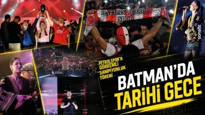 Batman&rsquo;da tarihi gece; Petrolspor&rsquo;a g&ouml;rkemli şampiyonluk t&ouml;reni