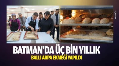 Batman&rsquo;da &uuml;&ccedil; bin yıllık ballı arpa ekmeği yapıldı