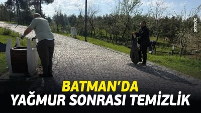 Batman&rsquo;da yağmur sonrası temizlik