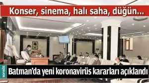 BATMAN'DA YENİ KORONAVİR&Uuml;S KARARLARI A&Ccedil;IKLANDI