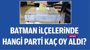 BATMAN iL&Ccedil;ELERiNDE  HANGİ PARTİ KA&Ccedil; OY ALDI?