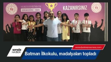 Batman İlkokulu, madalyaları topladı