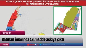 Batman imarında 18.madde askıya &ccedil;ıktı