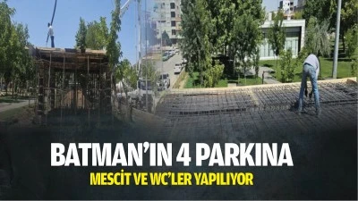 Batman&rsquo;ın 4 parkına mescit ve WC&rsquo;ler yapılıyor
