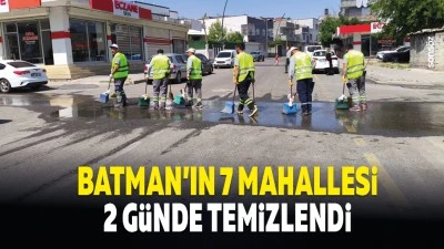 Batman&rsquo;ın 7 mahallesi 2 g&uuml;nde temizlendi