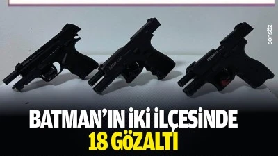 Batman&rsquo;ın iki il&ccedil;esinde 18 g&ouml;zaltı